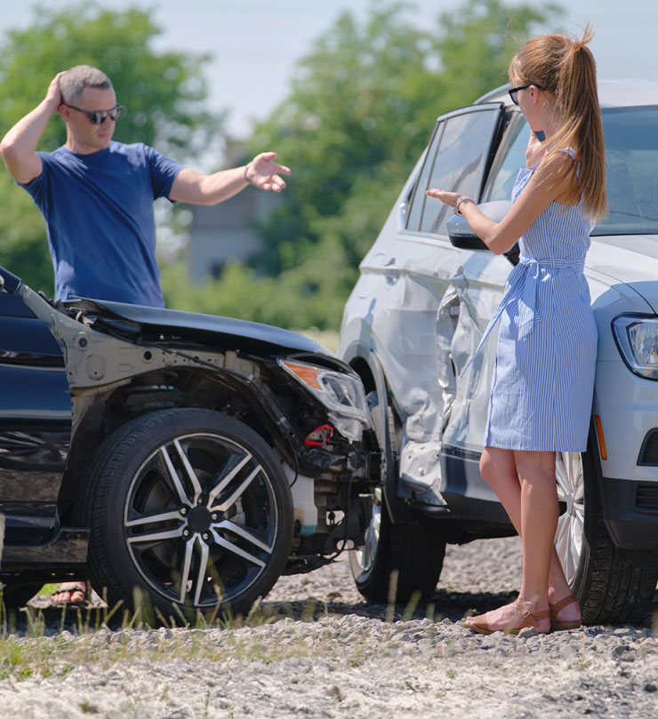 drivers talking after a car accident