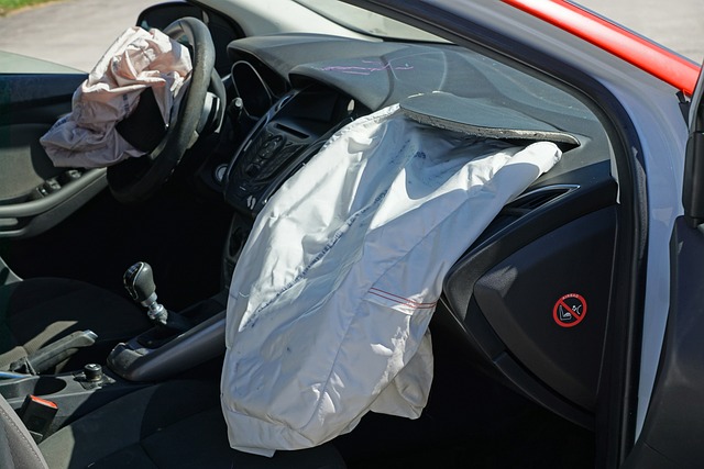 car with deployed air bag